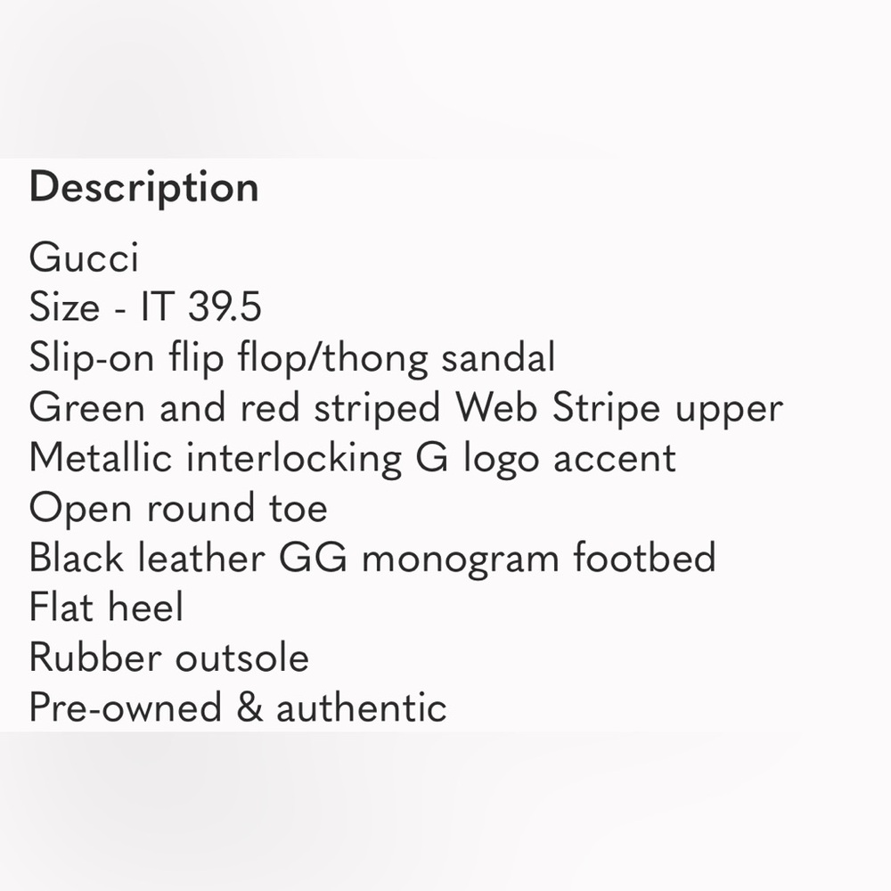 Gucci Interlocking GG Thong Black Leather Flat Flip Flop Thong Sandal IT 39.5 - Picture 12 of 12